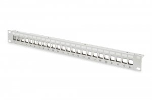 Patch panel pusty DIGITUS 19&quot; 24 port 1U do modułów keystone (RAL 7035)