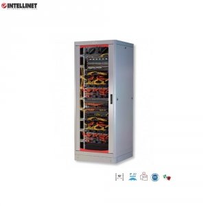 Szafa stojąca, zmontowana Intellinet 42U, 600x800, Rack 19&quot;, szklane drzwi, szara
