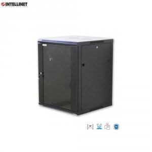 Szafa wisząca, zmontowana Intellinet 12U, 600x600, Rack 19&quot;, szklane drzwi, czarna