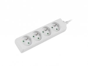 Listwa przedłużacz Lanberg 1,5m biała 4x 230V PL, kabel wykonany z pełnej miedzi
