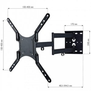 Uchwyt ścienny Techly 23&quot;-55&quot;, 45kg obrotowy