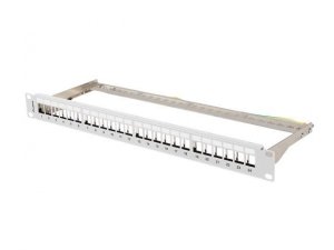 Patch panel pusty Lanberg PPKS-0924-S 24 port 1U 19&quot; do modułów keystone szary