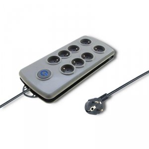 Listwa zasilająca antyprzepięciowa Qoltec Quick Switch | 8 gniazd | 2,5m | szara