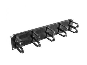 Organizer kabli Lanberg AK-1204-B 19&quot; 2U z 5 uchwytami panel szczotkowany - typ B czarny