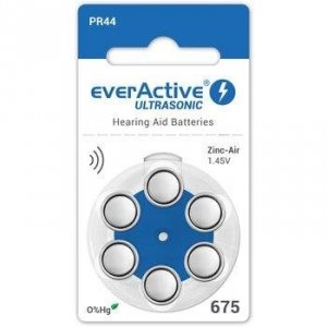 Baterie do aparatów słuchowych 675 / PR44 everActive ULTRASONIC 675- 6 sztuk