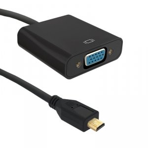 Adapter Qoltec Micro HDMI M / VGA |+3.5mm AUX | 0,2m