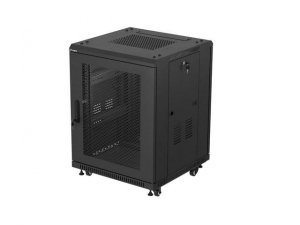 Szafa inastalacyjna rack Lanberg 19&quot; 15U 600x600 czarna drzwi perforowane (flat pack)