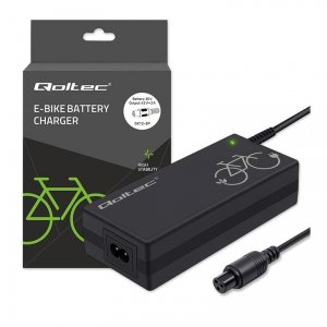 OUTLET: Ładowarka Qoltec do roweru elektrycznego 36V | 42V | 2A | GX12-3Pin +kabel zasilający - OTW OPAK