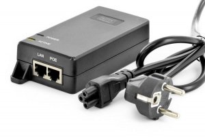 Zasilacz/Adapter PoE+ DIGITUS 802.3at max. 55V 30W Gigabit aktywny