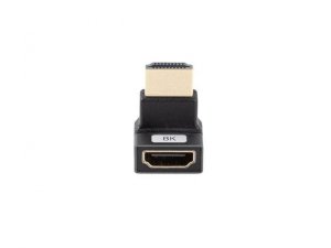 Adapter Lanberg HDMI(F)-&gt;HDMI(F) 8K kątowy góra aluminimum srebrny