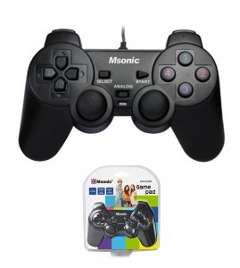OUTLET: Gamepad przewodowy Msonic USB z funkcją wibracji MN3329BK czarny - OTW OPAK