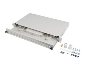 Przełącznica światłowodowa Lanberg 24xSC Simplex / 24xLC Duplex RACK 19&quot; 1U Szara + akcesoria