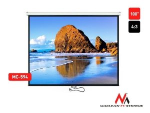 Ekran projekcyjny Maclean MC-594 100&quot; 4:3 200x150 auto-lock biały matowy ściana lub sufit