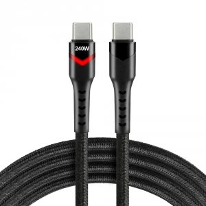 Kabel USB-C -&gt; USB-C everActive CBB-1PDRS 1m 240W RGB LED czarny