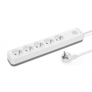 Listwa zasilająca przeciwprzepięciowa MONTIS MT187-WG-1,5  5 gniazd szaro-biała