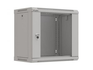 Szafa instalacyjna Rack wisząca 19&quot; 9U 540x350 szara Drzwi przeszklone Lanberg (flat pack)