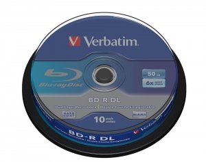 Płyty BD-R Verbatim 50 GB SL DataLife Cake 10