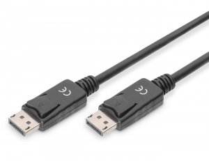OUTLET: Kabel DisplayPort DIGITUS z zatrzaskami 1080p 60Hz FHD Typ DP/DP M/M czarny 15m - OTW OPAK