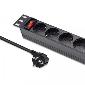 Listwa zasilająca Qoltec PDU do RACK 10&quot; | 1U | 16A | 4xSCHUKO | 1.8m