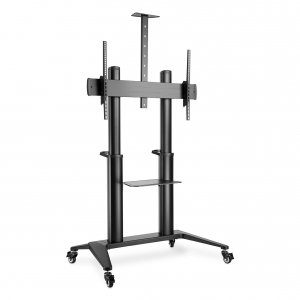 Stojak mobilny pojedynczy DIGITUS z półką i uchwytem na kamerę 1xLCD max. 120&quot; max. 140kg