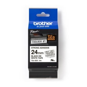 Taśma Brother TZe-S251 24mm x 8m (TZES251) - biała, czarny nadruk