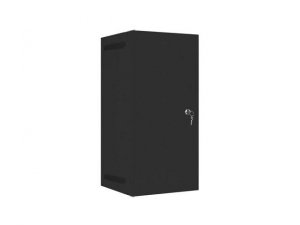 OUTLET: Szafa instalacyjna Rack wisząca 10" 12U 280x310mm czarna Lanberg (flat pack) drzwi metalowe - OTW OPAK