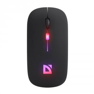 Mysz bezprzewodowa Defender TOUCH MM-997 optyczna 1600dpi 2.4 GHz + Bluetooth czarna RGB AKUMULATOR bezklikowa silent