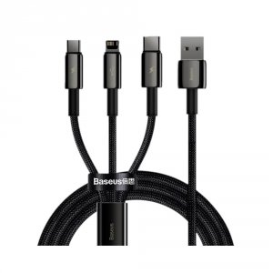 Kabel przewód USB 3w1 - USB-C, Lightning, micro USB 1.5m Baseus Tungsten Gold CAMLTWJ-01 do 3.5A