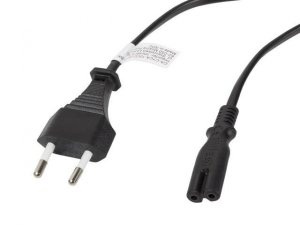 Kabel zasilający Lanberg CEE 7/16 -&gt;  IEC 320 C7 EURO (radiowy) 1,8m czarny