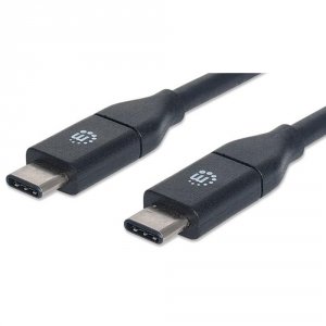 Kabel Manhattan USB-C 3.2 Gen2 Typ-C M/M 60W 3A 10Gbps 1m Czarny