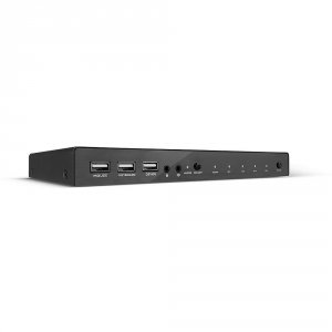 Przełącznik KVM LINDY 4-portowy HDMI 4K60, USB 2.0 i audio