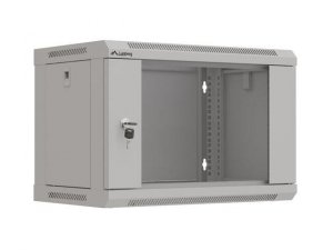 Szafa instalacyjna Rack wisząca 19&quot; 6U 540x350 szara Drzwi przeszklone Lanberg (flat pack)