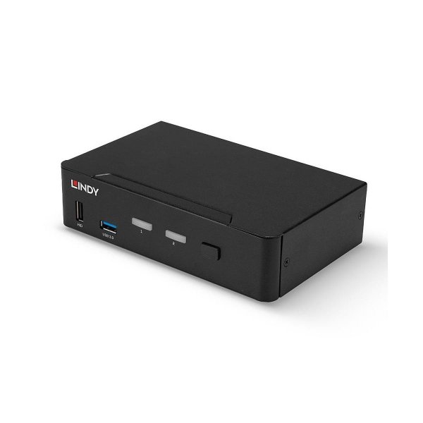 Przełącznik KVM LINDY 2-portowy DisplayPort, USB 3.0 &amp;amp; Audio Black