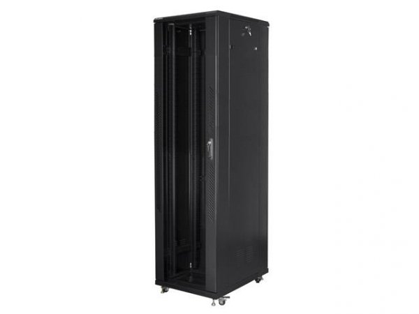 Szafa instalacyjna Rack stojąca 19&amp;quot; 37U 800x800 Drzwi Szklane czarna Lanberg (flat pack)