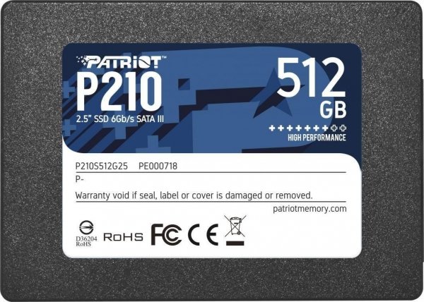 Dysk SSD Patriot P210 512GB 2.5” SATA3 (520/430 MB/s) 7mm