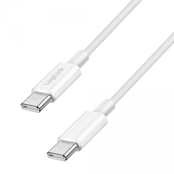 Kabel USB 2.0 LogiLink CU0340 USB-C - USB-C, M/M, 480 Mb/s, 60 W, biały, 0,5m