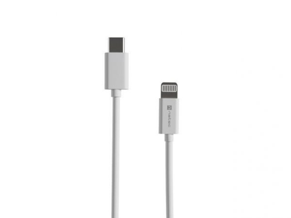 Kabel Natec Prati iPhone / Lightning -&amp;gt; USB-C 1m MFI Biały