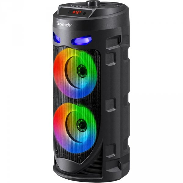 OUTLET: Głośnik Defender CRASHBOOM Bluetooth 16W MP3/FM/SD/USB/AUX/TWS/LED/MIC/LCD KARAOKE czarny + mikrofon + pilot - OTW OPAK