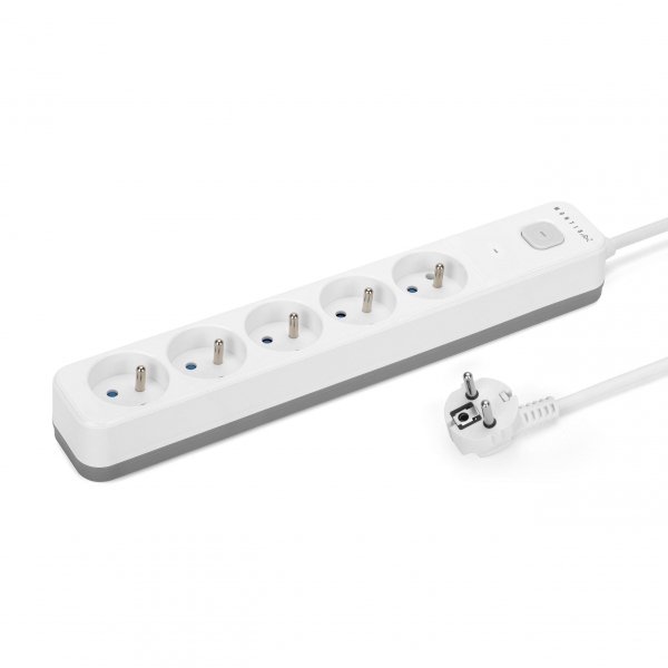 Listwa zasilająca przeciwprzepięciowa MONTIS MT187-WG-1,5  5 gniazd szaro-biała