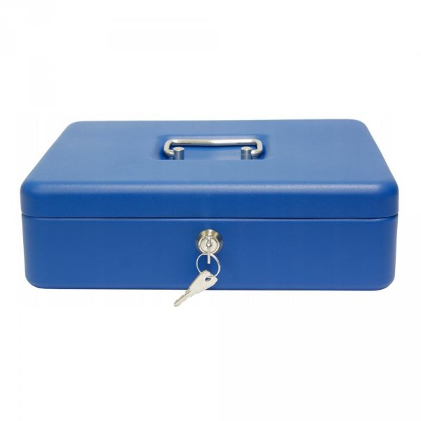 Kasetka na pieniądze duża niebieska 300x240x90mm Verotech 21534AS_BLUE