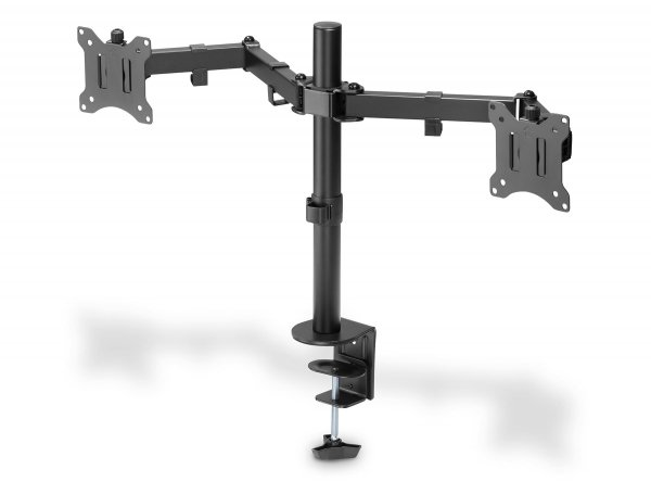 Uchwyt biurkowy podwójny (zacisk) DIGITUS 2xLCD max. 32&amp;quot;max. 2x 8kg uchyl.-obrot quick-release