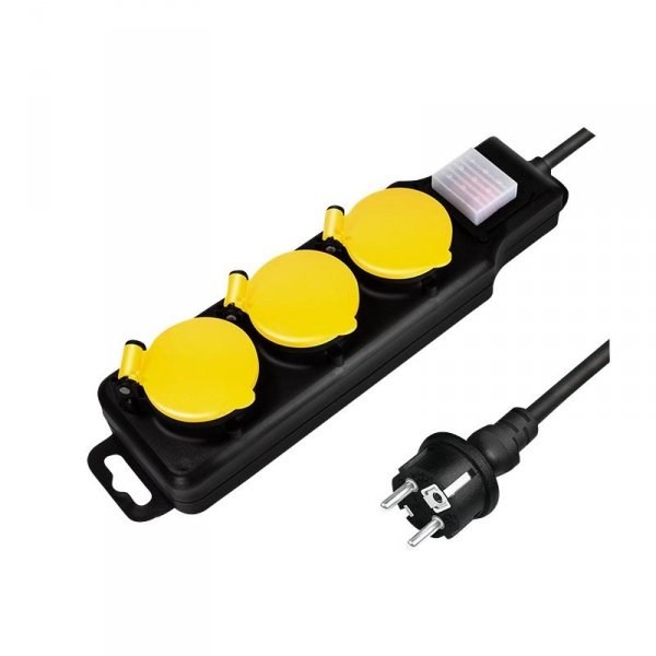 Listwa zasilająca LogiLink LPS253 3 gniazda ON/OFF 1,5m, zewnętrzna, IP44