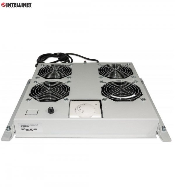 Panel chłodzący Intellinet Rack 19&amp;quot; 4xwentylator, sufitowy z termostatem