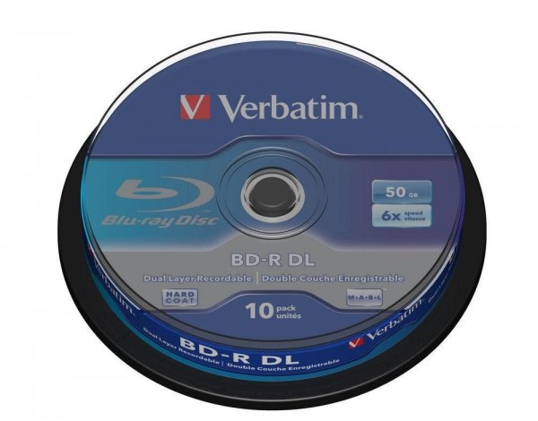 Płyty BD-R Verbatim 50 GB SL DataLife Cake 10