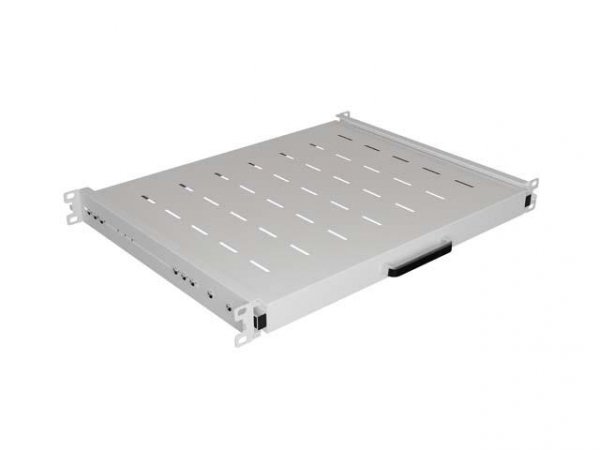 Półka wysuwana do szaf Rack 19&amp;quot; Lanberg szara 1U/445x350mm udźwig do 35kg, montaż 4 punktowy