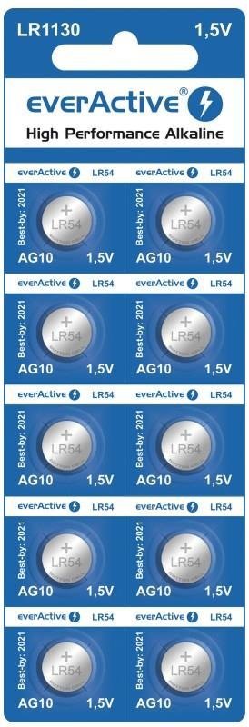 Baterie alkaliczne mini everActive AG10 G10 LR1130 LR54 10 sztuk