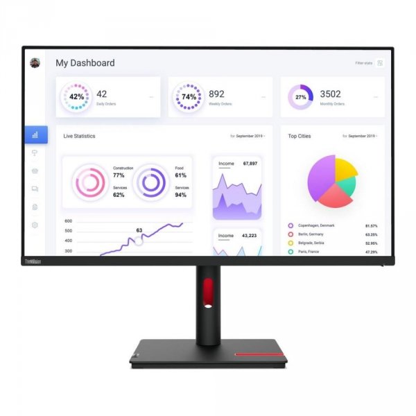 Monitor Lenovo 31,5&amp;quot; ThinkVision T32p-30 (63D2GAT1EU) IPS 4K 60Hz HDMI DP HUB