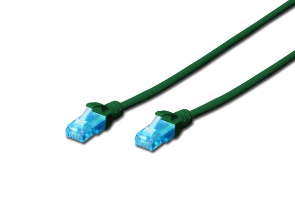 Patchcord DIGITUS UTP kat. 5e 0,5m PVC zielony