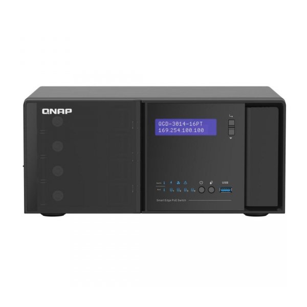 Switch zarządzalny QNAP QGD-3014-16PT-8G QVR, Desktop Smart Edge PoE+, 14x 1GbE, 2x SFP