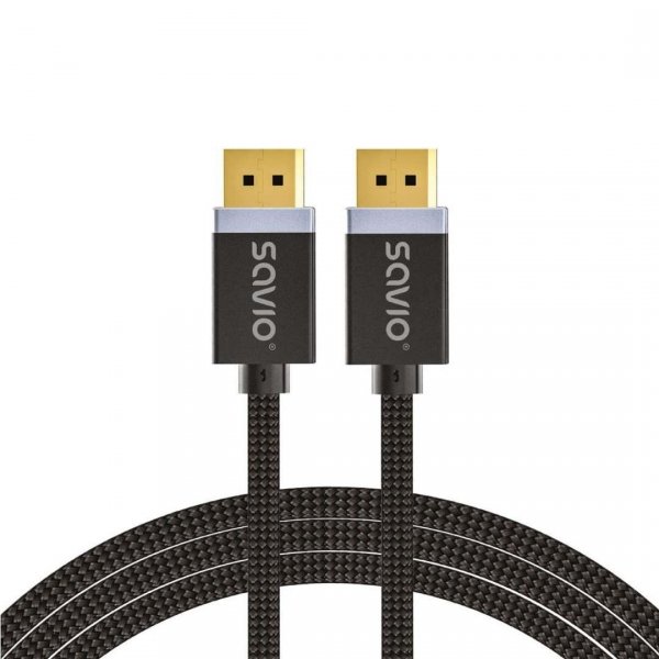 Kabel DisplayPort v1.4 Savio CL-165 (M/M) 1m czarny